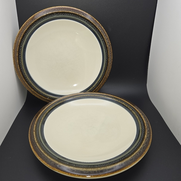 Pfaltzgraff Other - Pfaltzgraff Canyon Ridge-Brown, Olive & Blue Bands -Set of 2 Salad Plates-8"